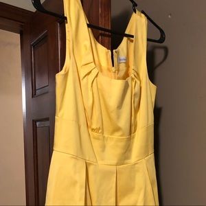 Calvin Klein Size 6 Yellow Dress